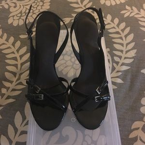 Strappy heels.